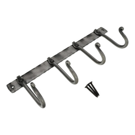 Spira Brass Iron Coat Hook Plain 4 leg - Pewter - Image 4