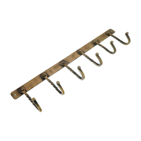 Spira Brass Iron Coat Hook Twisted 6 leg - Antique - Image 2