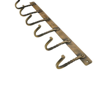 Spira Brass Iron Coat Hook Twisted 6 leg - Antique - Image 3