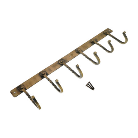 Spira Brass Iron Coat Hook Twisted 6 leg - Antique - Image 4