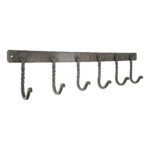 Spira Brass Iron coat hook twisted 6 leg - Pewter