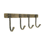 Spira Brass Iron Coat Hook Twisted 4 leg - Antique