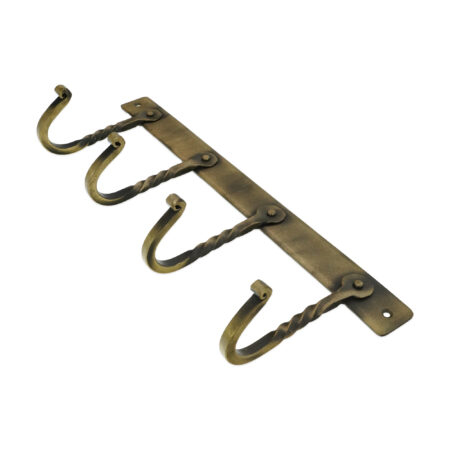 Spira Brass Iron Coat Hook Twisted 4 leg - Antique - Image 2