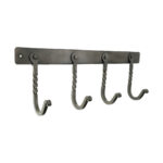 Spira Brass Iron Coat hook Twisted 4 leg - Pewter