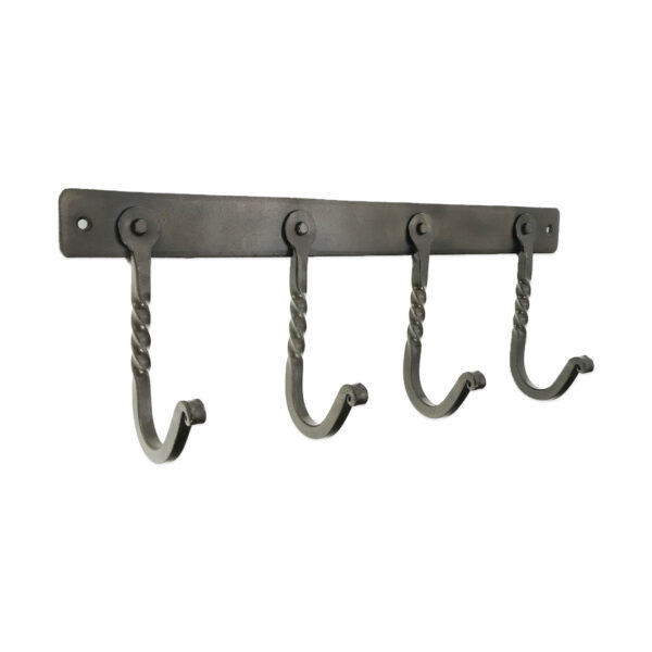 Spira Brass Iron Coat hook Twisted 4 leg - Pewter