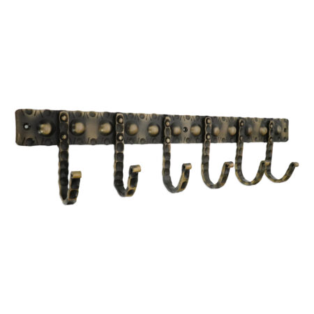 Spira Brass Iron Coat Hook Dotted 6 leg - Antique