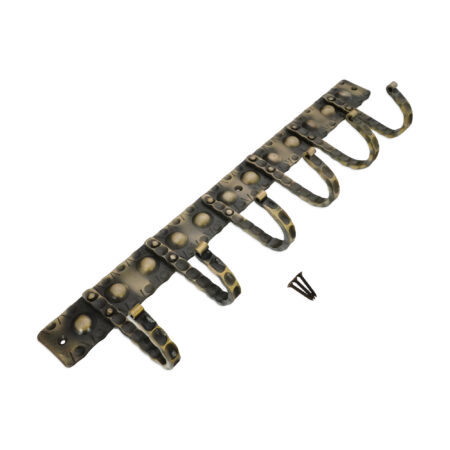 Spira Brass Iron Coat Hook Dotted 6 leg - Antique - Image 4