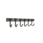 Spira Brass Iron Coat Hook Dotted 6 leg - Pewter
