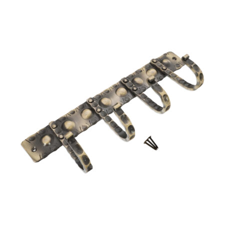 Spira Brass Iron Coat Hook Dotted 4 leg - Antique - Image 4