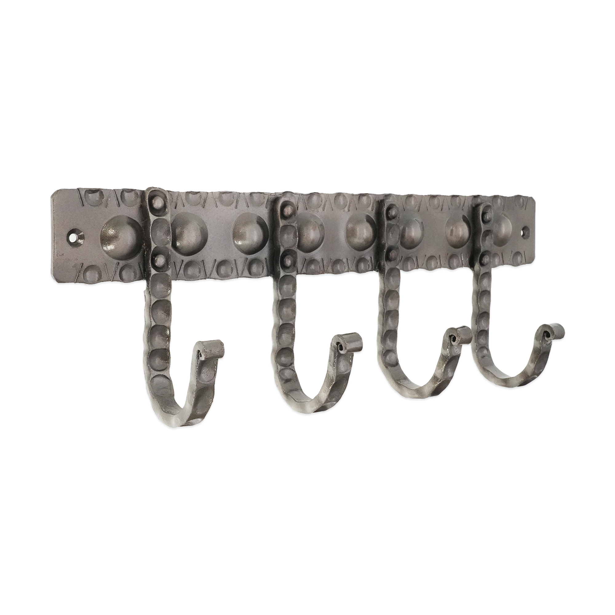 BR610SPEW_1.jpg Spira Brass Iron Coat Hook Dotted 4 leg - Pewter - Image 1