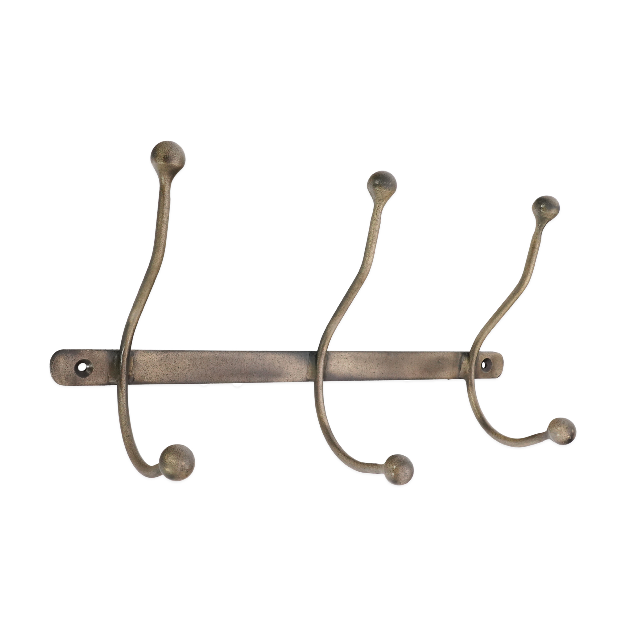 BR611AT_1.jpg Spira Brass Rama Iron Hook 3 Leg Antique - Image 1