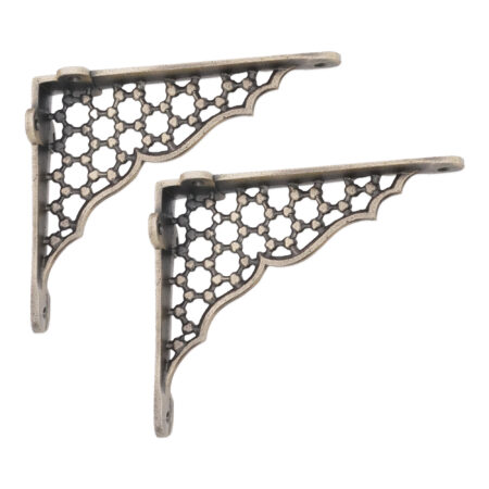 Spira Brass Honeycomb Shelf Bracket Matt Antique (Sold in Pairs) - Image 2