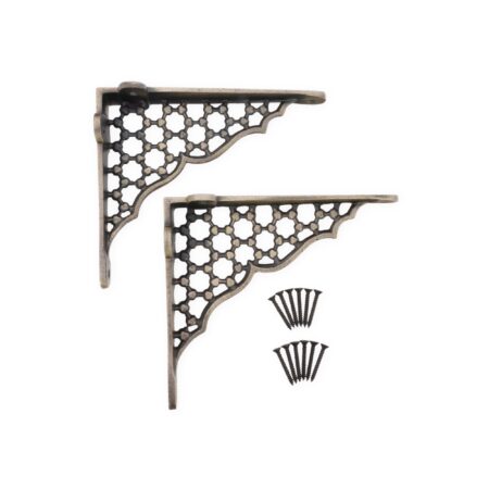 Spira Brass Honeycomb Shelf Bracket Matt Antique (Sold in Pairs) - Image 4