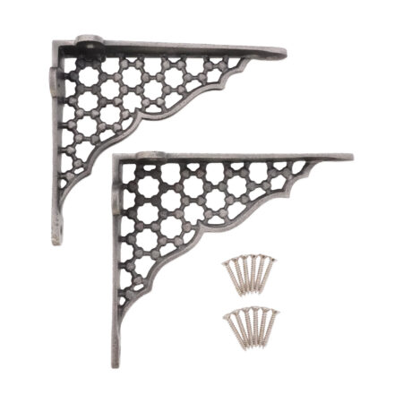 Spira Brass Honeycomb Shelf Bracket Pewter (Sold in Pairs) - Image 4
