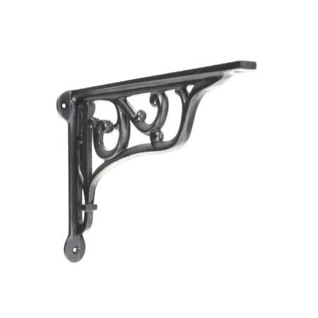 Spira Brass Edwardian Scroll Shelf Bracket Black (Sold in Pairs)