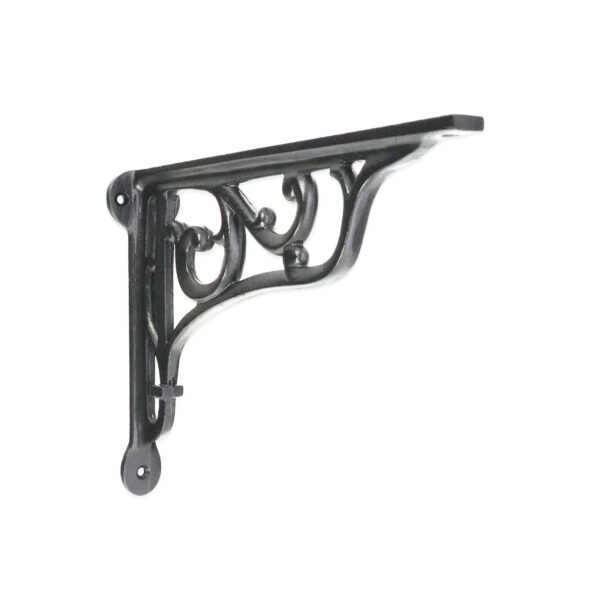 Spira Brass Edwardian Scroll Shelf Bracket Black (Sold in Pairs)