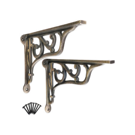 Spira Brass Edwardian Scroll Shelf Bracket Matt Antique (Sold in Pairs) - Image 4