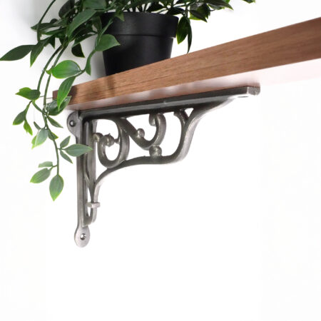 Spira Brass Edwardian Scroll Shelf Bracket Pewter (Sold in Pairs) - Image 3