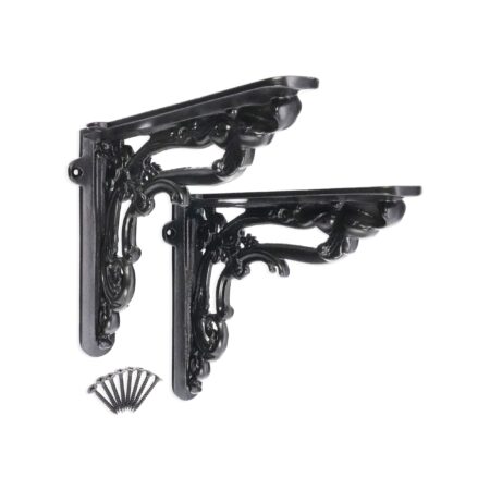 Spira Brass Apple Shelf Bracket Black (Sold in Pairs) - Image 4