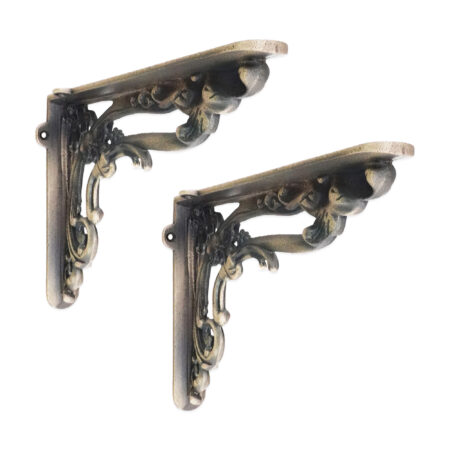 Spira Brass Apple Shelf Bracket Matt Antique (Sold in Pairs) - Image 2