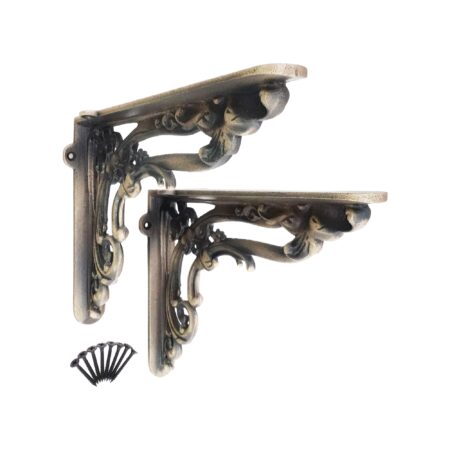 Spira Brass Apple Shelf Bracket Matt Antique (Sold in Pairs) - Image 4