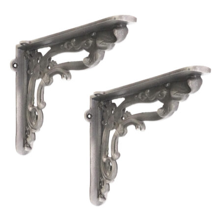 Spira Brass Apple Shelf Bracket Pewter (Sold in Pairs) - Image 2