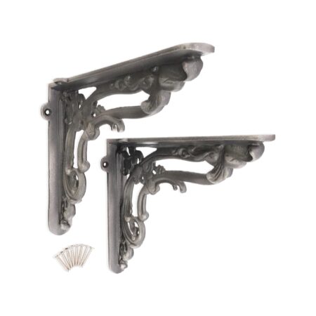 Spira Brass Apple Shelf Bracket Pewter (Sold in Pairs) - Image 4