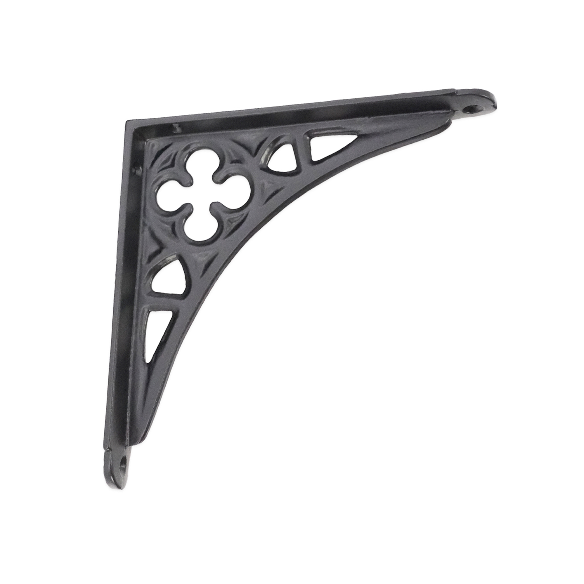 BR705BLK_1.jpg Spira Brass Victorian Gothic Shelf Bracket Black (Sold in Pairs) - Image 1