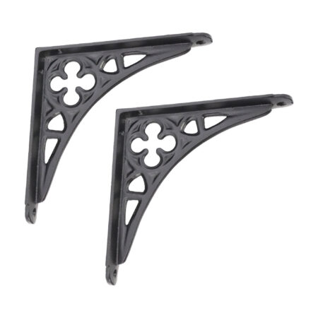 Spira Brass Victorian Gothic Shelf Bracket Black (Sold in Pairs) - Image 2