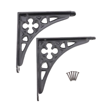 Spira Brass Victorian Gothic Shelf Bracket Black (Sold in Pairs) - Image 4