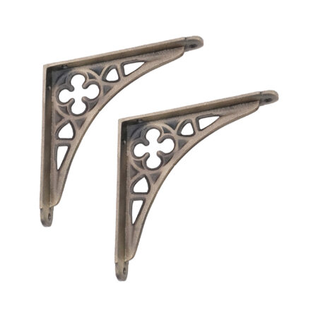 Spira Brass Victorian Gothic Shelf Bracket Matt Antique (Sold in Pairs) - Image 2