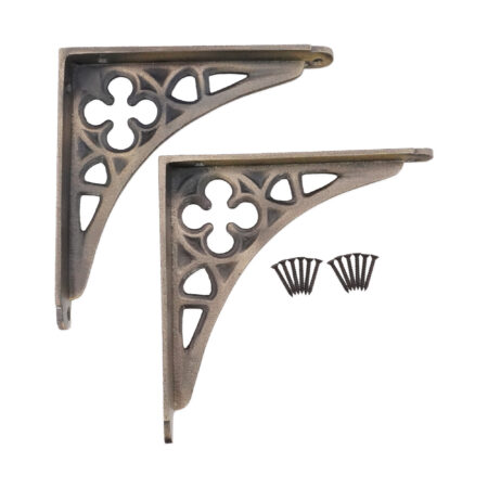 Spira Brass Victorian Gothic Shelf Bracket Matt Antique (Sold in Pairs) - Image 4