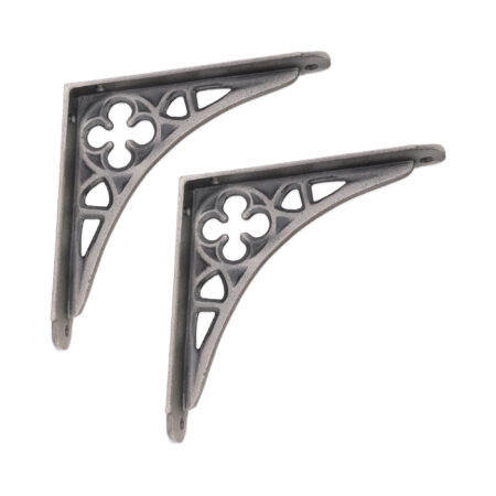 Spira Brass Victorian Gothic Shelf Bracket Pewter (Sold in Pairs) - Image 2