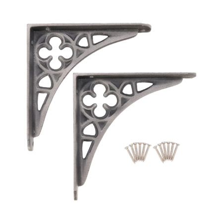Spira Brass Victorian Gothic Shelf Bracket Pewter (Sold in Pairs) - Image 4