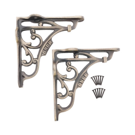 Spira Brass GNER Shelf Bracket Matt Antique 125x125mm (Sold in Pairs) - Image 4