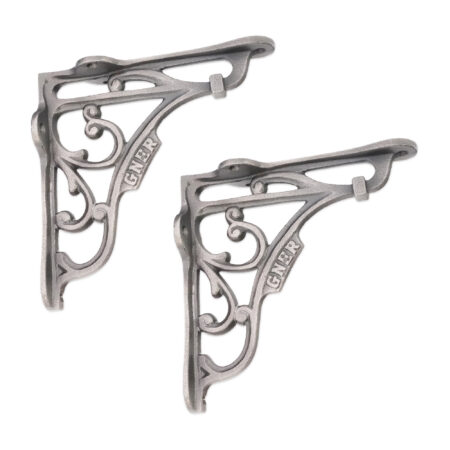 Spira Brass GNER Shelf Bracket Pewter 125x125mm (Sold in Pairs) - Image 2