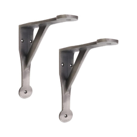 Spira Brass Penny Gallow Shelf Bracket Pewter (Sold in Pairs) - Image 2