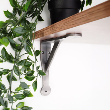 Spira Brass Penny Gallow Shelf Bracket Pewter (Sold in Pairs) - Image 3