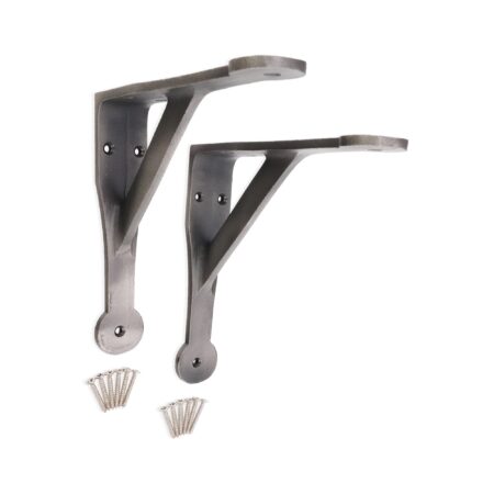 Spira Brass Penny Gallow Shelf Bracket Pewter (Sold in Pairs) - Image 4