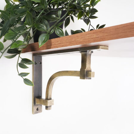 Spira Brass Industrial Shelf Bracket Matt Antique (Sold in Pairs) - Image 3
