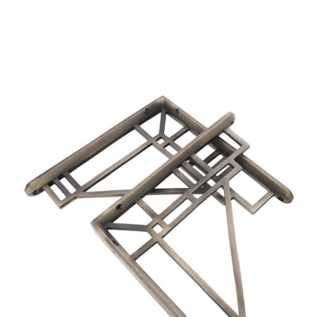 Spira Brass Art Deco Shelf Bracket Matt Antique (Sold in Pairs) - Image 2