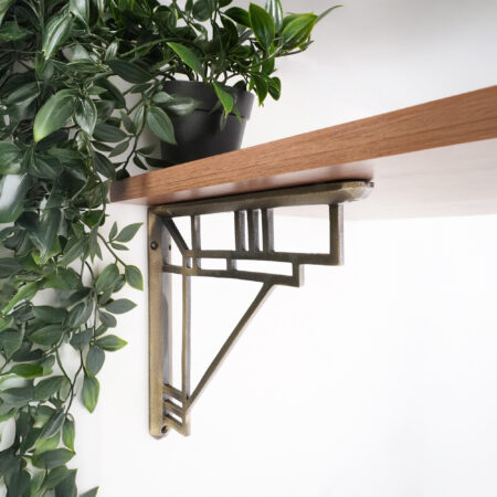 Spira Brass Art Deco Shelf Bracket Matt Antique (Sold in Pairs) - Image 3