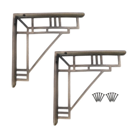 Spira Brass Art Deco Shelf Bracket Matt Antique (Sold in Pairs) - Image 4