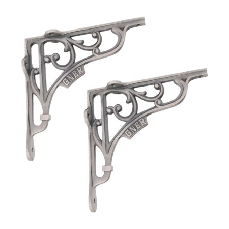 Spira Brass GNER Shelf Bracket Pewter 180x180mm (Sold in Pairs) - Image 2