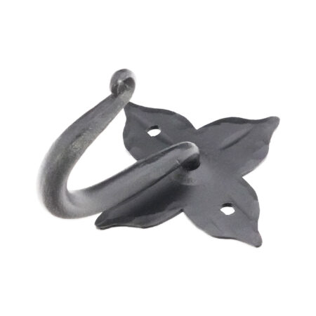 Spira Brass Floret Coat Hook Matt Black - Image 2