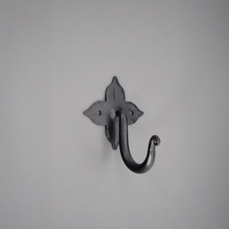 Spira Brass Floret Coat Hook Matt Black - Image 3