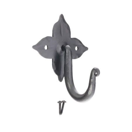 Spira Brass Floret Coat Hook Matt Black - Image 4