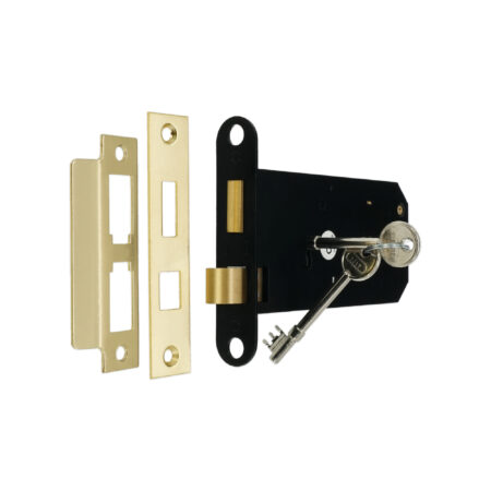 3 Lever Horizontal Sash Lock 6" Electro Brass - Image 2