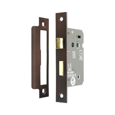 Spira Brass 2.5" CE 3 Lever Bathroom Lock FD60 - Aged Bronze