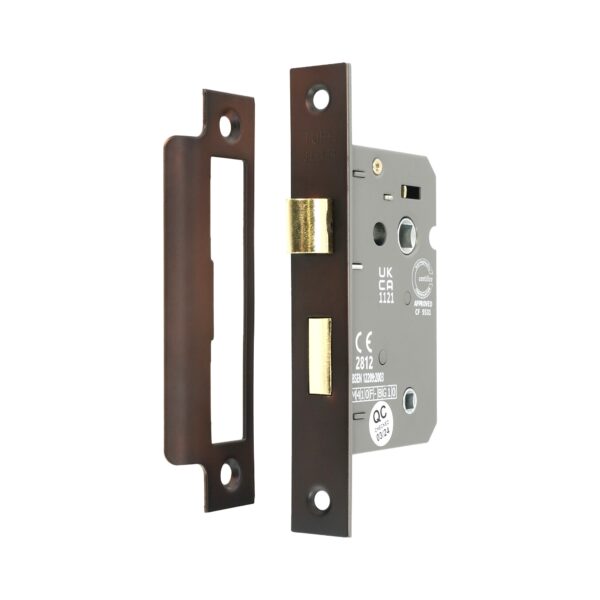 Spira Brass 2.5" CE 3 Lever Bathroom Lock FD60 - Aged Bronze